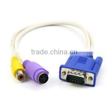 wholesale splitter vga to rca S-Video AV Adapter for rca output to vga input vga to rca converter