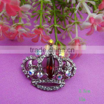 Bridal rhinestone crown shaped brooch in guangzhou wholesale