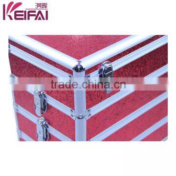Personalized Red Sequin Aluminum Makeup Vanity Box With Lock photo-2