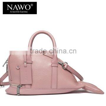 dolphin shape zipper women hand bag and tote bags genuine leather