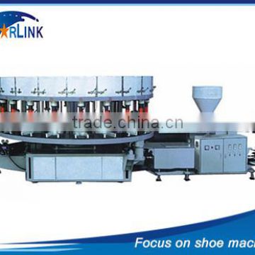 Hot SLM-6-02 Wenzhou Starlink Full Automatic Single Color TPR And PVC Sole Shoe Making Rotary Injection Moulding Machine Price