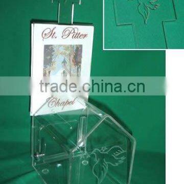 church acrylic donation box with poster holder