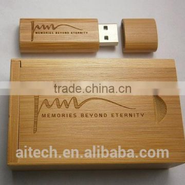 Customized Box and Wood USB Flash Drive 1GB 2GB 4GB 8GB 16GB 32GB from SZ factory