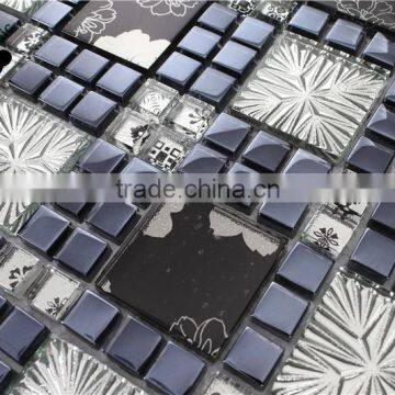 SMP26 Small and Big Square Mosaic Crystal Glass Mosaic Tiles Interior Wall Decoration Mosaic photo-3