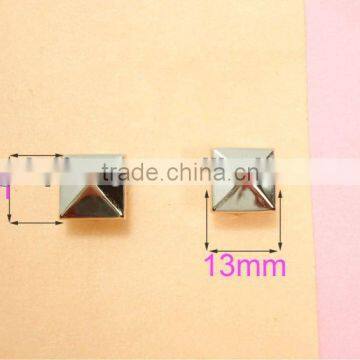 Fashion Wholesale Decorative Rivets Handbag Squar Pyramid Rivet 13mm With 4 Leg