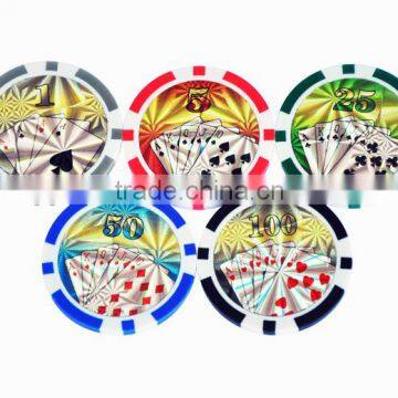 factory direct supply laser sticker poker chips,can make you own logo