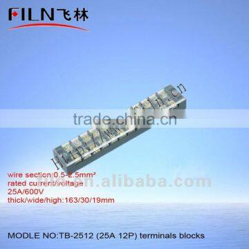 12 pole 25A connecting terminal block TB-2512