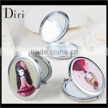 Flower girl double side cute irregular shaped mirror