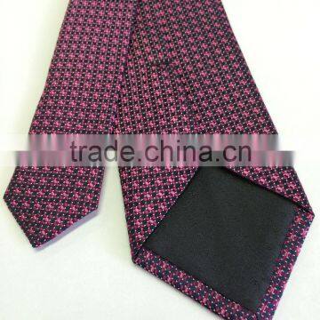 Men's navy\pink\burgundy 100% silk tie with square design