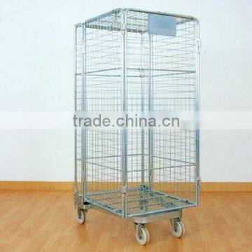 Foldable roll pallet/roll container