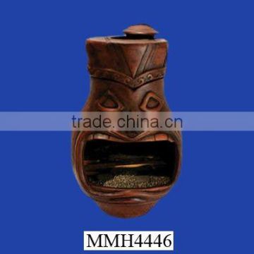 Tiki shape terracotta garden chiminea oven