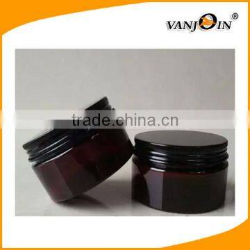 PET Jar 50g 100g 150g 250g Amber Plastic Jar With Metal Lid for Sale