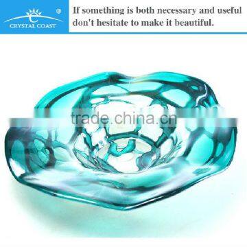 blue Color Glass Crafts; wall plate Decorative Christmas Ornaments