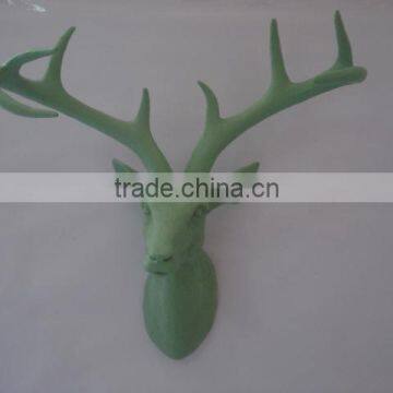 green electroplated deer hear white resin deer head