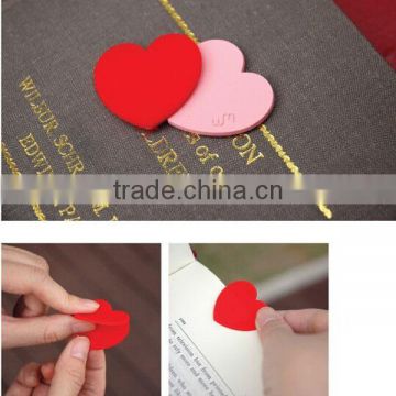 WJ017 custom cute heart shape silicone bookmark wholesale