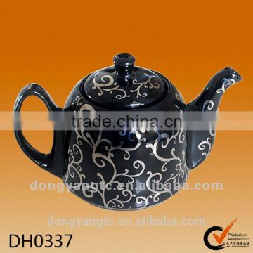 Factory direct wholesale black glazed ceramic teapot set