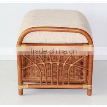 Ottoman Footstool Pouf Stool Storage W/Basket,Home Rattan Wicker Furniture photo-4