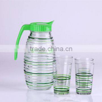 5pcs color glass pitcher set with cups