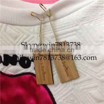 Handmade Clothing Engraved Wooden Bamboo Label High Spot Upscale Women's Clothing Generic Tag Personalized Bamboo Trademark photo-3