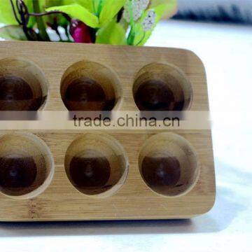 Eco-friendly unfinished bamboo egg tray for sale