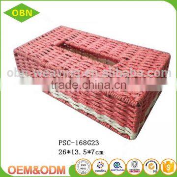 Custom Eco-friendly Material Cheap Decorative Paper Rope Hand Woven Paper Tissue Napkin Holder photo-3