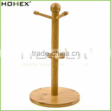 Bamboo Mug Tree and Cup Holder/Mug Holder Hanger/Homex_FSC/BSCI Factory