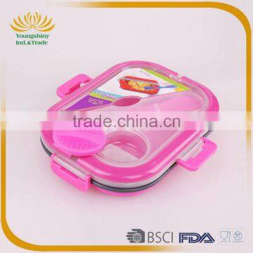 Portative Silicone Collapsible Lunch Box With Lock photo-2
