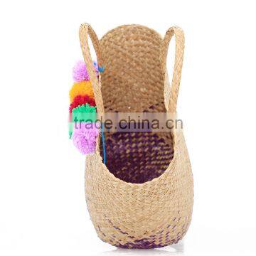 Seagrass Women Handbag With Pom Pom photo-4