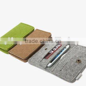 Low Price Gift for Him Wholesale Polyester Business Card Sleeve Money Cover Cotton Felt China Mobile Phone Case With Snap Button photo-2
