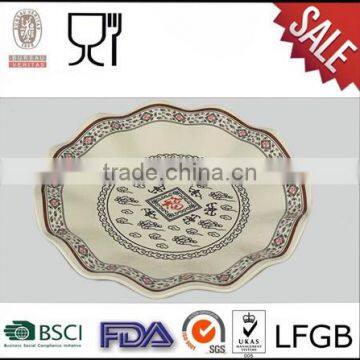 Wavy Design Hot Selling Melamine Plates New Designs Dinner Plate