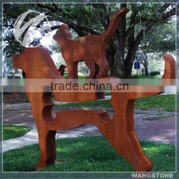 Garden art decoration dog and cat animal sculpture