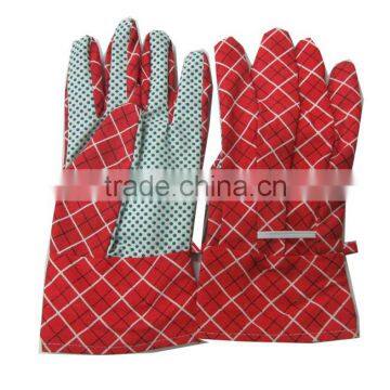 top fit hand digging garden glove/polka dotted cotton glove