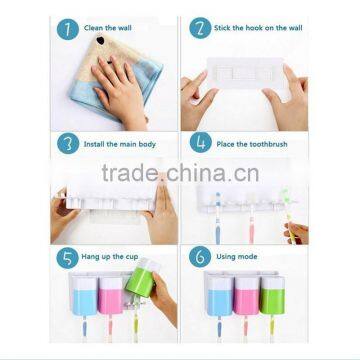 Plastic Bathroom Set Accessaries Toothbrush Holder , Toothpaste Wall Holder , Bethroom Storage Rack photo-6