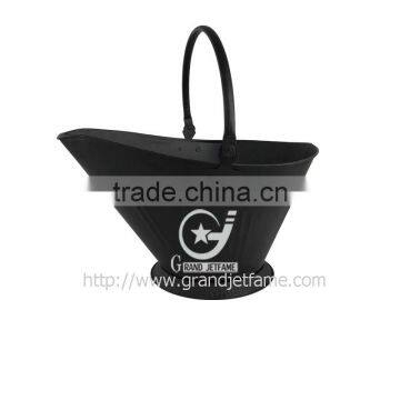 2016 new design metal black coal bucket with golden handle