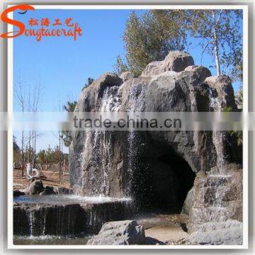 Factory Design Large Outdoor Artificial Fiberglass Decoration Waterfall Rocks for Gardens photo-2