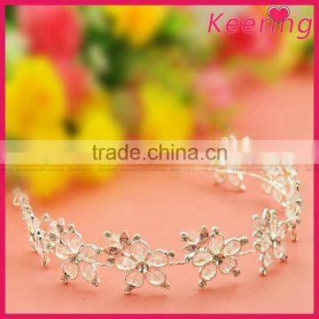 wholesale fashion white elegant flower bridal hair accessories with rhinestone for wedding decoration in bulk WHD-031