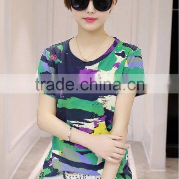 Cheap price colorful women camouflage shirt for wholesale