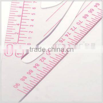 Kearing Flexible Plastic Garment Triangular With Sandwich Line Transparent Scale Ruler With Scales 1/3 &1/4&1/5 #8345 photo-5