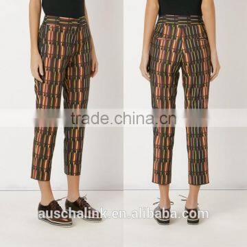 Nice Design Mid-rise Printed Straight Fashion Trousers for Women photo-5