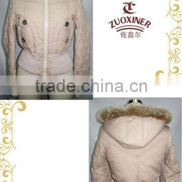 Ladies pattern quilted jacket with hood