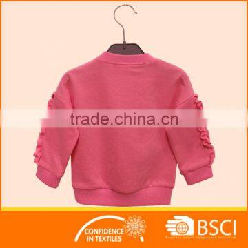 Red Embroidery Kids Wear Baby Girls Crewneck Sweatshirt photo-4