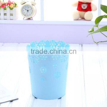 Flower Design Plastic Deskside Waste Basket Middle East Market Garbage Can photo-2