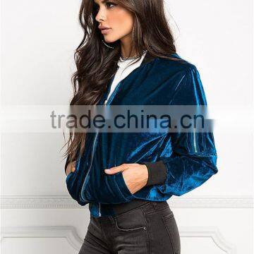 MGOO Foshan Manufacturer Custom Velvet Cotton Women Jackets Long Sleeves Zipper Up Jackets And Plain Coat photo-5