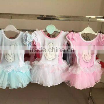 sweet ballroom girls dance dress tutu dress with floral