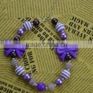 wholesale baby Girl's necklace handmade plastic bead cheap plastic bead necklace for children