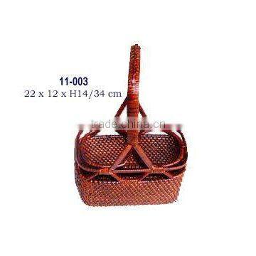 Painted rattan bottle holder