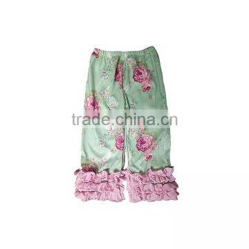 Wholesale Girls Triple Ruffle Christmas Pants Giggle Moon Latest Design Cropped Trousers for Children photo-2