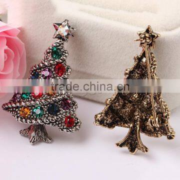 Christmas Jewelry Brooch with rhinestone christmas gift ideas christmas tree brooch