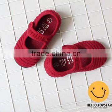 Canvas Fabric Girl Shoes, Magic Hook and Loop Kids Shoes photo-5