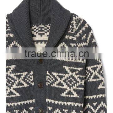 Soft Sweater Turn -down Collar Cardigan Boys Sweater photo-3